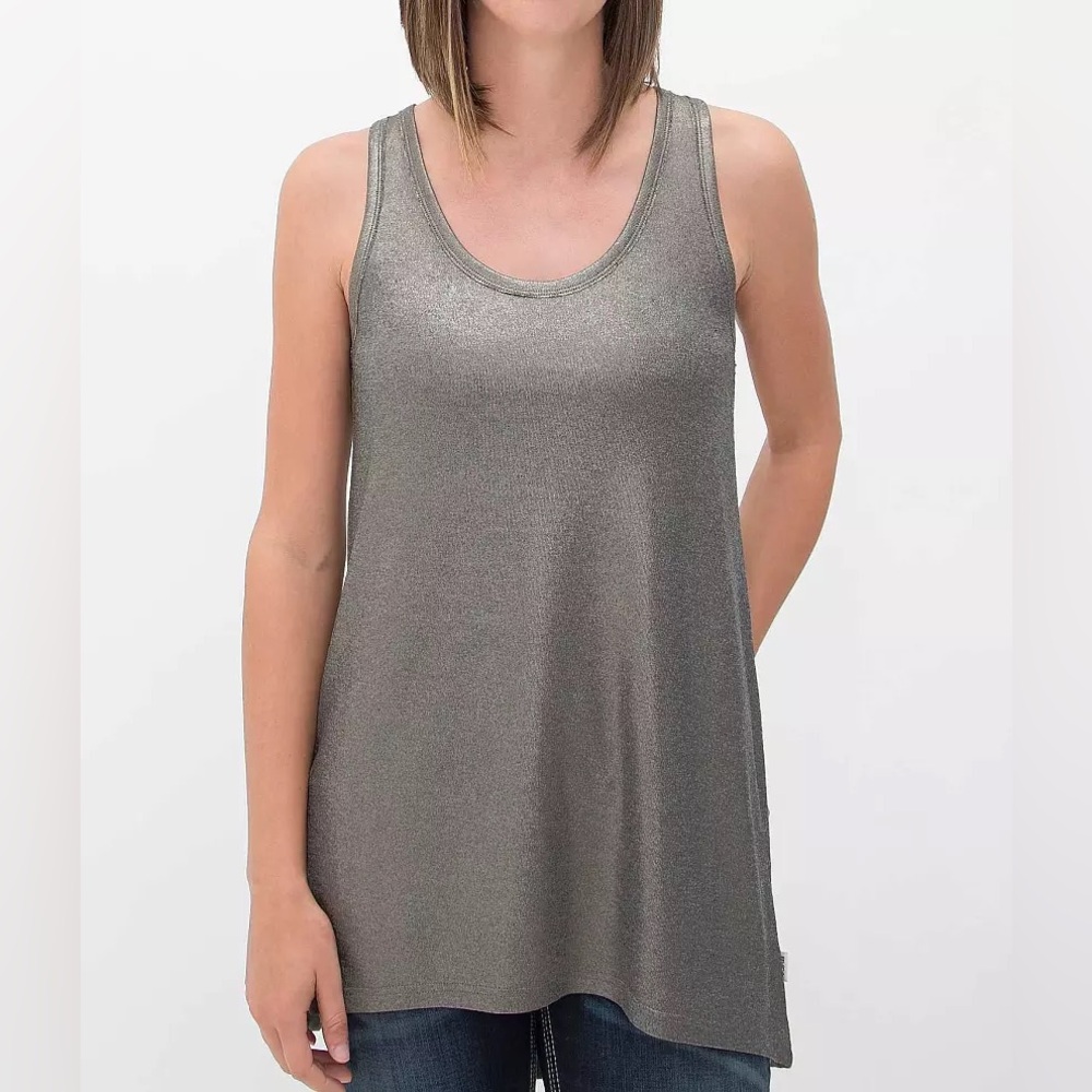 NWT RVCA Swanson Tunic Tank Top, Silver, Size Medium